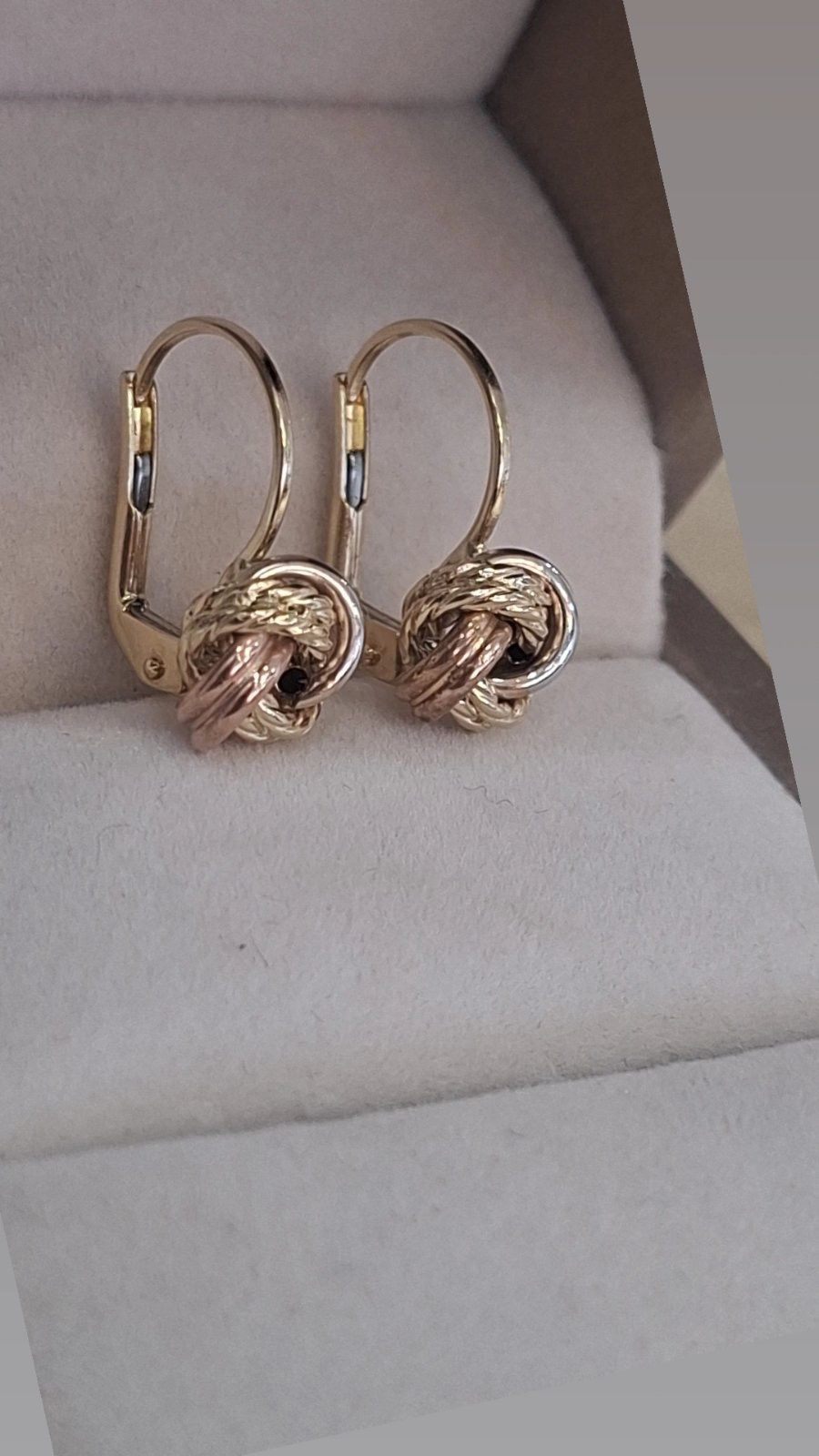 Zlatne minđuše čvor bicolor